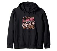 Powered by Chocolate - Chocoholic Sweet Tooth Humor Zip Hoodie