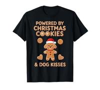 Powered by Christmas Cookies and Dog Kisses Funny Dog Mom T-Shirt