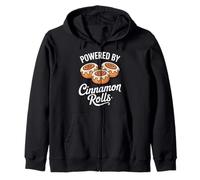 Powered by Cinnamon Rolls Foodie Humor for Sweet Tooth Zip Hoodie