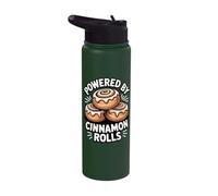Powered by Cinnamon Rolls Stainless Steel Insulated Water Bottle