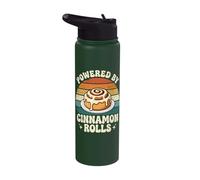 Powered by Cinnamon Rolls Stainless Steel Insulated Water Bottle