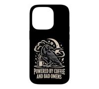 Powered By Coffee And Bad Omens Gothic Raven Art Case for iPhone 14 Pro