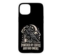 Powered By Coffee And Bad Omens Gothic Raven Art Case for iPhone 15 Plus
