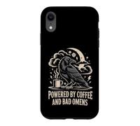 Powered By Coffee And Bad Omens Gothic Raven Art Case for iPhone XR