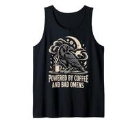 Powered By Coffee and Bad Omens Gothic Raven Art Tank Top