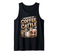 Powered by Coffee and Cattle Farmer Farming Rancher Tank Top