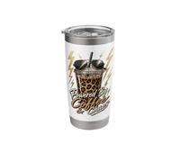 Powered By Coffee and Chaos Caffeine Leopard Coffee Lover Stainless Steel Insulated Tumbler