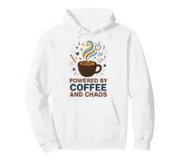 Powered by Coffee and Chaos Funny ADHD Caffeine Lover Pullover Hoodie
