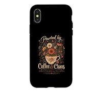 Powered By Coffee And Chaos Mama In the Bloom Case for iPhone X/XS