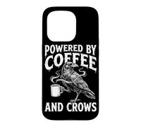 Powered By Coffee And Crows Raven Dark Humor Goth Crow Case for iPhone 15 Pro