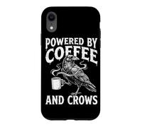 Powered By Coffee And Crows Raven Dark Humor Goth Crow Case for iPhone XR