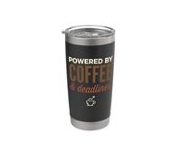 Powered by Coffee and Deadlines Funny Small Business Gift Stainless Steel Insulated Tumbler