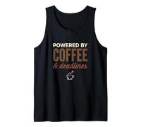 Powered by Coffee and Deadlines Funny Small Business Gift Tank Top