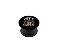 Powered By Coffee And Saxophone Music PopSockets Adhesive PopGrip