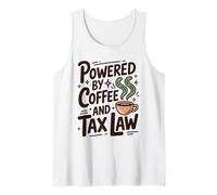 Powered by Coffee and Tax Law, CPA Bookkeeping Accountant Tank Top