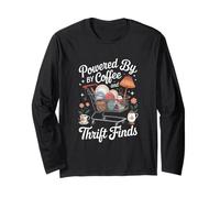 Powered by Coffee and Thrift Finds Quote Vintage Thrifter Long Sleeve T-Shirt