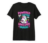 Powered by Coffee and Unicorn Magic Nurse Premium T-Shirt
