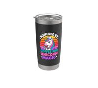 Powered By Coffee and Unicorn Magic Nurse Rainbow Stainless Steel Insulated Tumbler