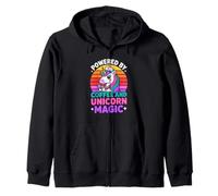 Powered By Coffee And Unicorn Magic Nurse Rainbow Zip Hoodie