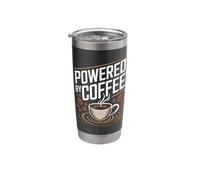 Powered By Coffee Bold Coffee Cup Caffeine Energy Stainless Steel Insulated Tumbler
