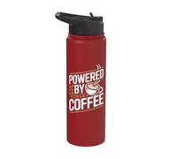 Powered By Coffee Bold Coffee Lovers Stainless Steel Insulated Water Bottle
