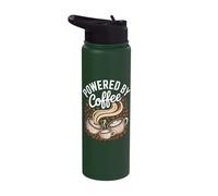 Powered By Coffee Caffeine Lover Espresso Latte Stainless Steel Insulated Water Bottle