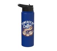 Powered By Coffee Caffeine Lover Espresso Latte Stainless Steel Insulated Water Bottle