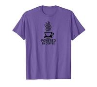 Powered by Coffee - Caffeine Lover's Minimalist T-Shirt, Men, Purple Heather, 3XL