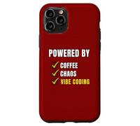 Powered By Coffee Chaos and Vibe Coding Funny Tech Humor Case for iPhone 11 Pro