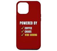 Powered By Coffee Chaos and Vibe Coding Funny Tech Humor Case for iPhone 12 Pro Max