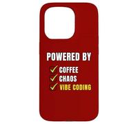 Powered By Coffee Chaos and Vibe Coding Funny Tech Humor Case for iPhone 15 Pro