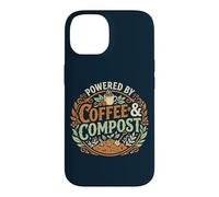 Powered By Coffee & Compost Funny Gardener Case for iPhone 14