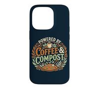 Powered By Coffee & Compost Funny Gardener Case for iPhone 14 Pro