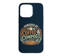 Powered By Coffee & Compost Funny Gardener Case for iPhone 15 Pro Max