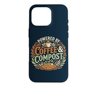 Powered By Coffee & Compost Funny Gardener Case for iPhone 16 Pro