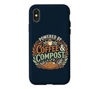 Powered By Coffee & Compost Funny Gardener Case for iPhone X/XS