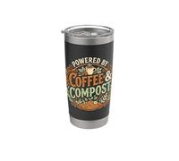Powered By Coffee & Compost Funny Gardener Stainless Steel Insulated Tumbler