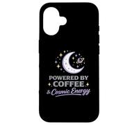 Powered By Coffee Cosmic Energy Astrology Moon Women Case for iPhone 16