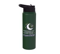 Powered By Coffee Cosmic Energy Astrology Moon Women Stainless Steel Insulated Water Bottle