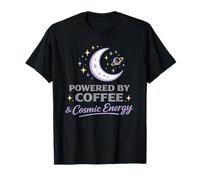 Powered By Coffee Cosmic Energy Astrology Moon Women T-Shirt
