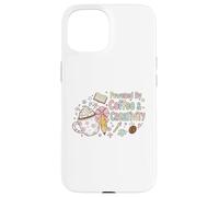 Powered By Coffee Creativity Cute Artist Design Case for iPhone 15