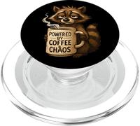 Powered By Coffee Disorder Cute Raccoon Lover Tired Raccoon PopSockets PopGrip for MagSafe
