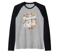 Powered by Coffee Java Lover Raglan Baseball Tee