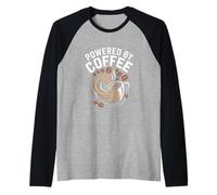 Powered by Coffee Morning Caffeine Lover Energy Boost Raglan Baseball Tee
