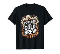 Powered By Cold Brew Coffee Lovers Design Value Graphic T-Shirt, Men, Black, XL