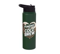 Powered By Cold Brew Coffee Lovers Heart Stainless Steel Insulated Water Bottle