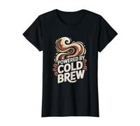 Powered By Cold Brew Coffee Lovers Value Graphic T-Shirt, Women, Black, XL