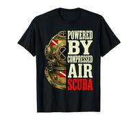 Powered By Compressed Air Scuba Flag Dive T-Shirt