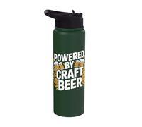 Powered By Craft Beer Enthusiast Fun Stainless Steel Insulated Water Bottle