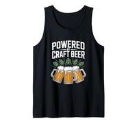 Powered by Craft Beer Enthusiast Fun Text Tank Top